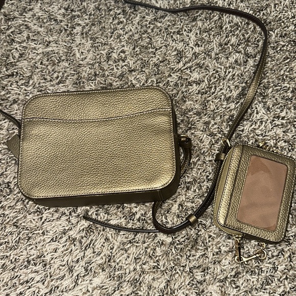 Women’s gold COACH crossbody and wallet with cardholder and ID - Picture 2 of 2